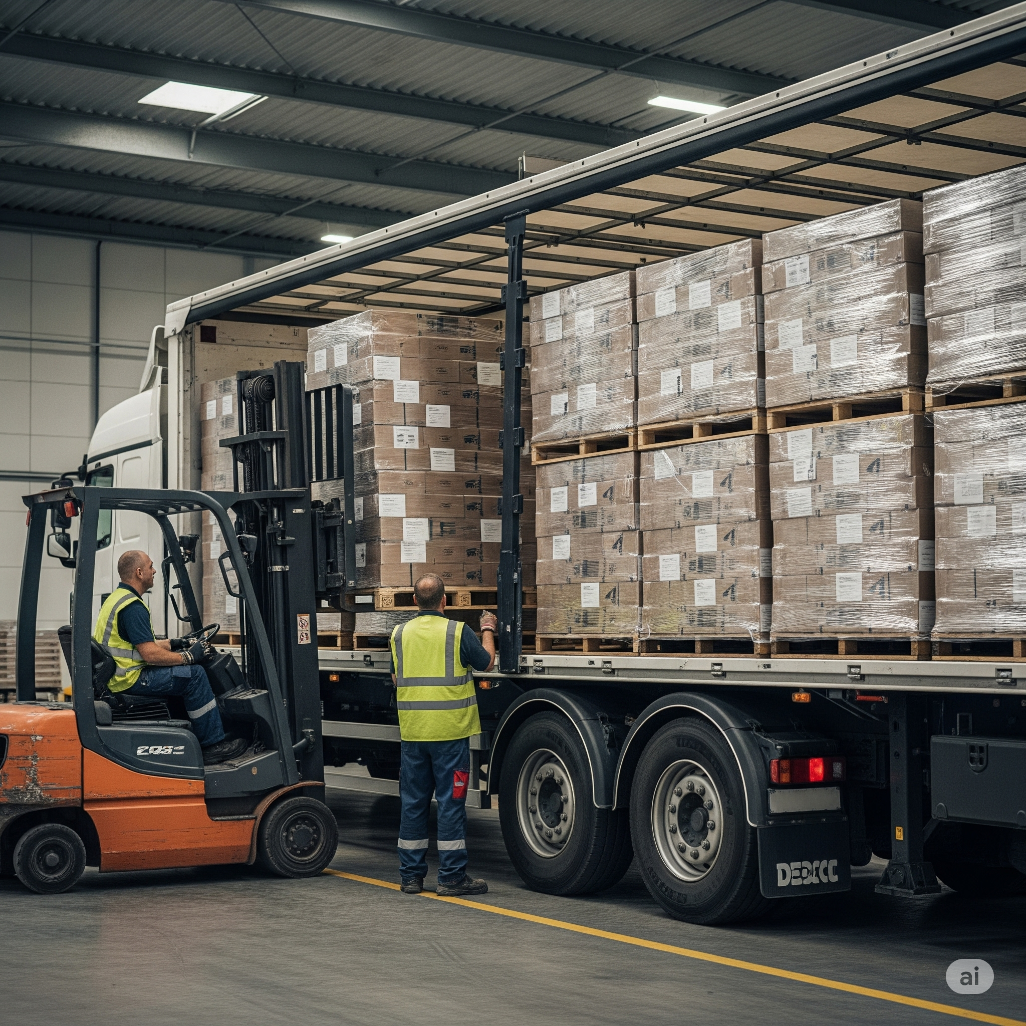 Forklift ile Paletli Yüklerin Kamyona Yüklenmesi - Göktepe Lojistik